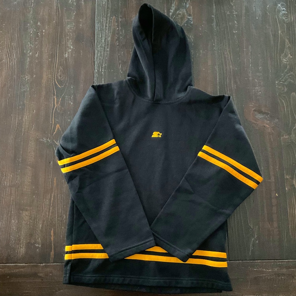 STARTER  ●  Black and Yellow Striped Boy's Hoodie